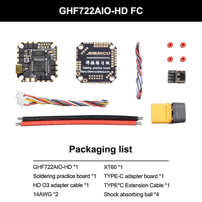 JHEMCU GHF722AIO-HD 40A AIO Flight Control ESC All-in-One 2-6S  For FPV Freestyle CinewhoopFPV Racing Traversing Machine