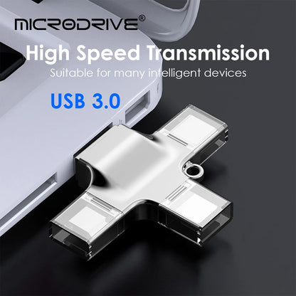 USB 3.0 Flash Drive For Iphone ipad Android Pen Drive 4 in 1 Memory stick Type-c Pendrive OTG 64GB 128GB 256GB