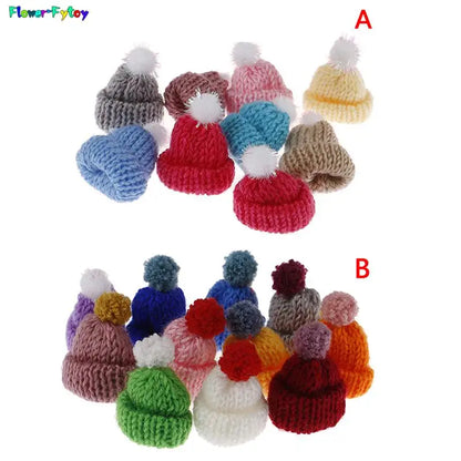 5PCS/lot Mini Handmade Small Knitting Hat For DIY Dolls Decoration Phone Case Decoration 3.5CM