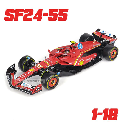 Bburago 1:18 New 2023 SF23 F1 Racing #16 Charles Leclerc #55 Carlos Sainz Static Car Model Vehicles Formula 1 Alloy Toy Vehicle