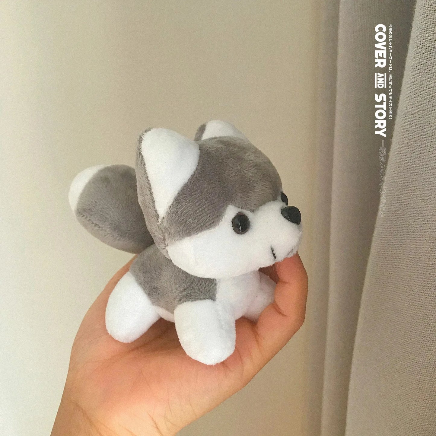 10CM Kawaii Puppy Stuffed Plush Toys Cute Simulation Husky Dog Mini Teddy Dog Plush Husky Dolls Bag Pendant Keychain Kids Gifts