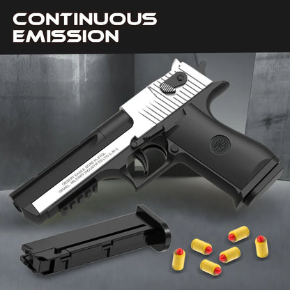 New.Desert Eagle - Black Automatic Shell Ejection Toy Gun Weapon Burst Soft Bullet Pistol Boys Gift Outdoor Game