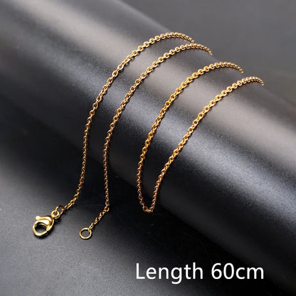 1pc 60+5cm Stainless Steel Necklace Chains 60cm with 5cm Adjustable Chain DIY Jewelry Making Materials