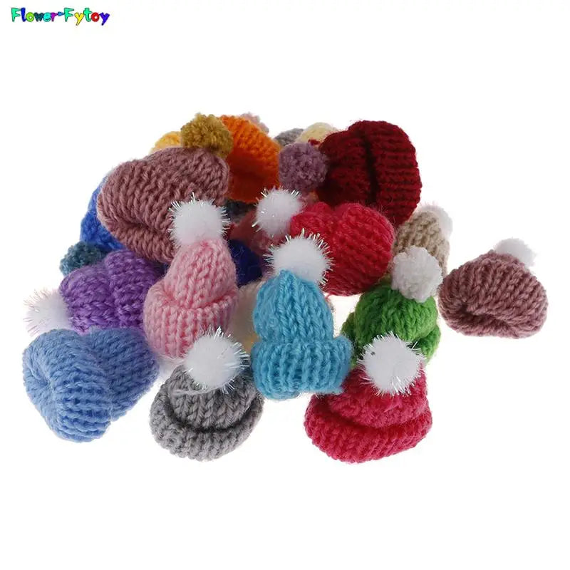 5PCS/lot Mini Handmade Small Knitting Hat For DIY Dolls Decoration Phone Case Decoration 3.5CM