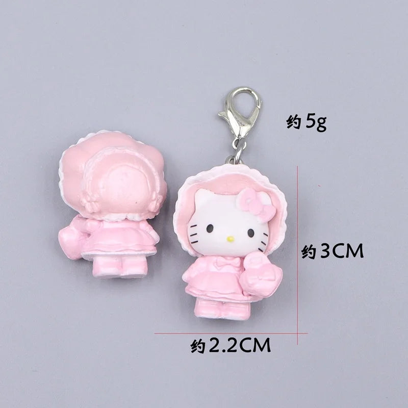 Kawaii Hello Kitty Toy Cute Anime Cat Keychain Backpack Phone Case Decoration Cartoon Festival Gift Women Accessories Wholesale