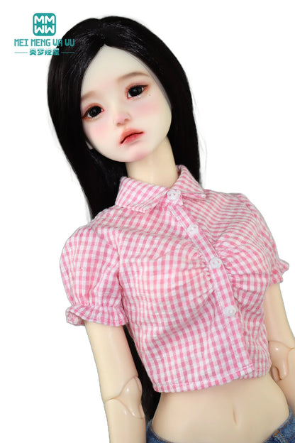 BJD 43-60cm 1/3 1/4 Doll Clothes Joint smart Doll Stylish Plaid Shirt Accessories Girl Gift