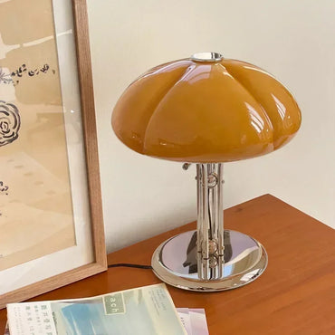 Mid century modern table lamps Creative mushroom table lamp Bedroom orange Bauhaus Light Retro Designer bedside reading lamps