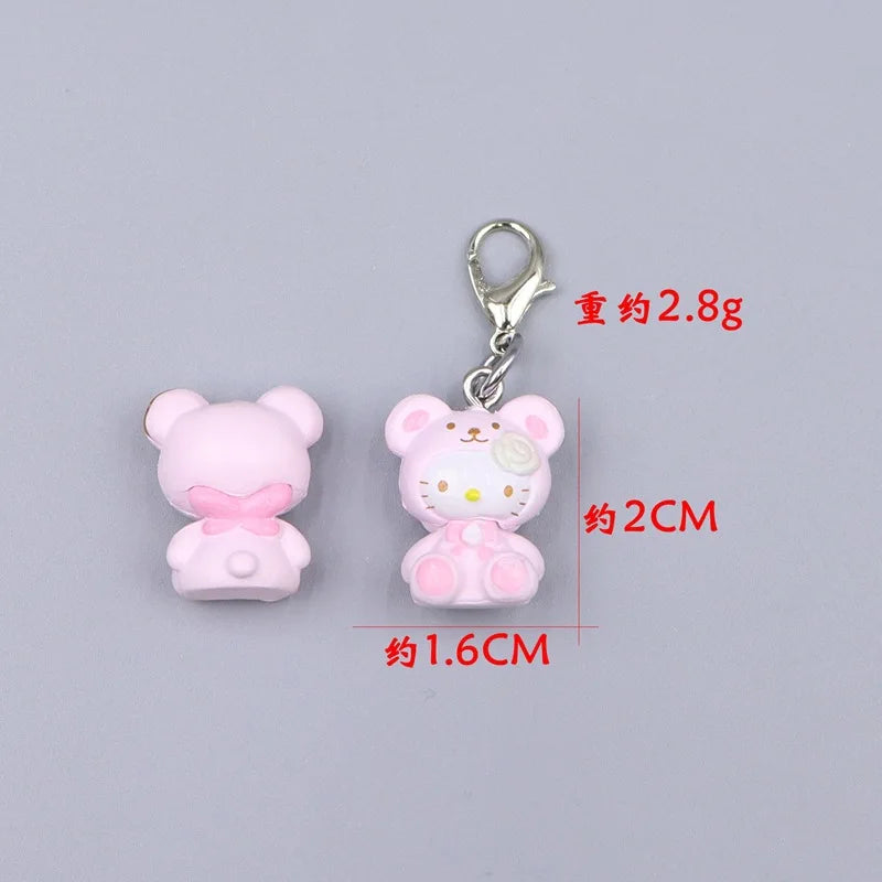 Kawaii Hello Kitty Toy Cute Anime Cat Keychain Backpack Phone Case Decoration Cartoon Festival Gift Women Accessories Wholesale