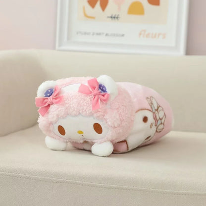 Sanrio Portable My Melody Blanket Kawaii Japanese Style Single Size Travel Blanket Comfortable Office Nap Blanket Girl Xmas Gift