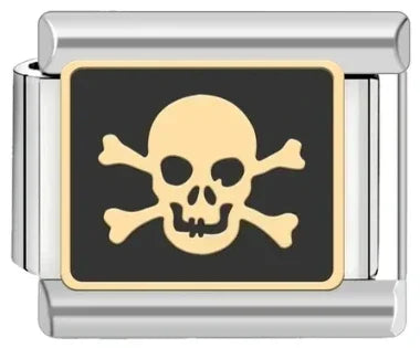 New Fashion Halloween Dark Style Skull Italian Charm Links Fit 9mm Stainless Steel Module Bracelet DIY Making Jewellry