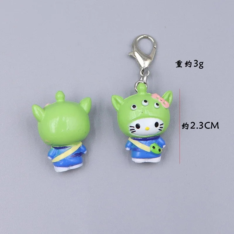 Kawaii Hello Kitty Toy Cute Anime Cat Keychain Backpack Phone Case Decoration Cartoon Festival Gift Women Accessories Wholesale