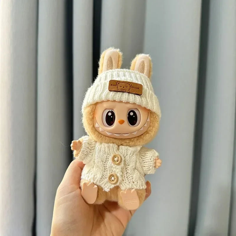 Labubu 3.0 Big into Energy Series Clothes  Labubu Bear Sweater Flanged hat Set Combining fashion & cuteness Labubu Ropa[no doll]