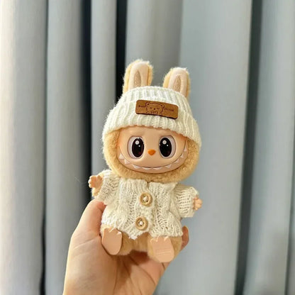 Labubu 3.0 Big into Energy Series Clothes  Labubu Bear Sweater Flanged hat Set Combining fashion & cuteness Labubu Ropa[no doll]
