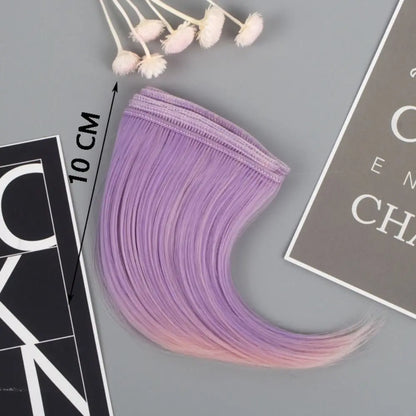 Kids Gifts High-Temperature Wire Doll Hair 7 Colors 10*100cm Curly Wigs DIY Mini Tresses