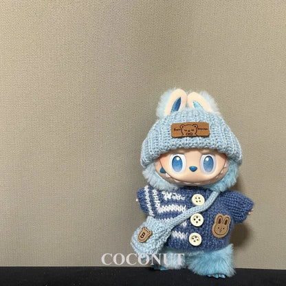 Labubu 3.0 Big into Energy Series Clothes  Labubu Bear Sweater Flanged hat Set Combining fashion & cuteness Labubu Ropa[no doll]