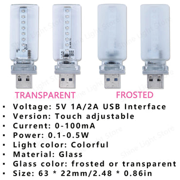 USB Color Changing Light Bulb Touch LED Ambient Light Bulb Dimmable Laptop USB Portable Power Bank Decorative Night Light