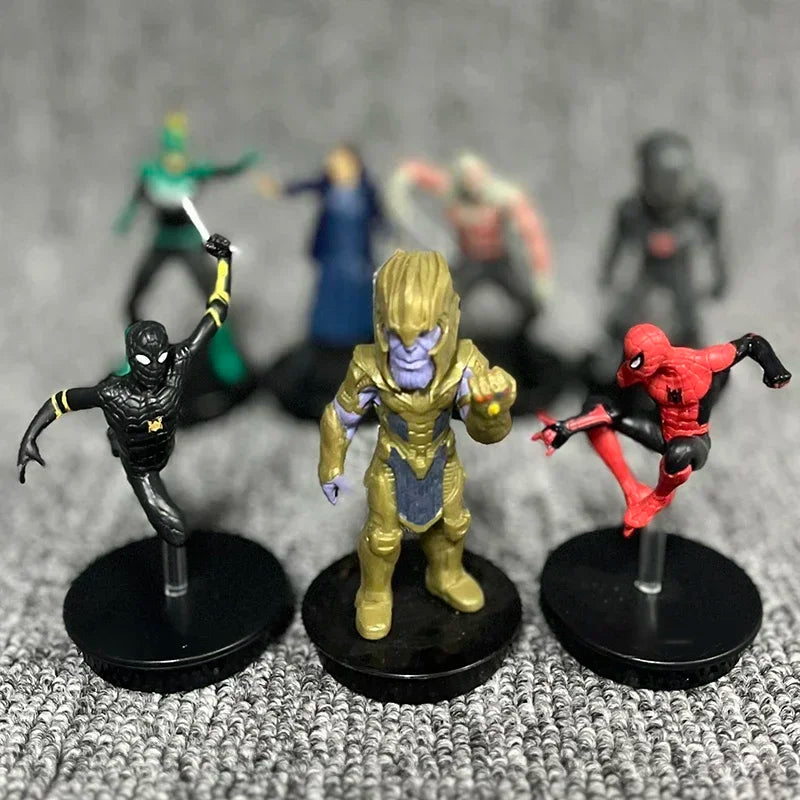 Marvel Movie AvengersSuper Mini Action Figure Hero Iron Man Spiderman Dolls Ornaments Collectible Model Children's Birthday Gift