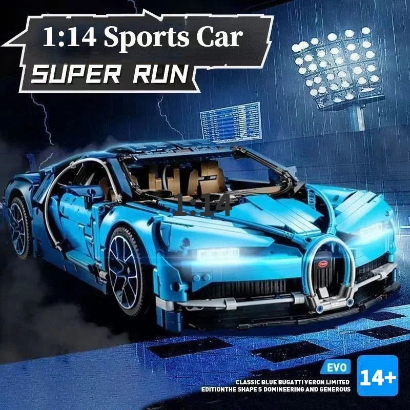 1:14 Technical Racing Sport Car Model Building Blocks Decoration Desktop Ornament Bricks Toys for Children's Christmas Gift