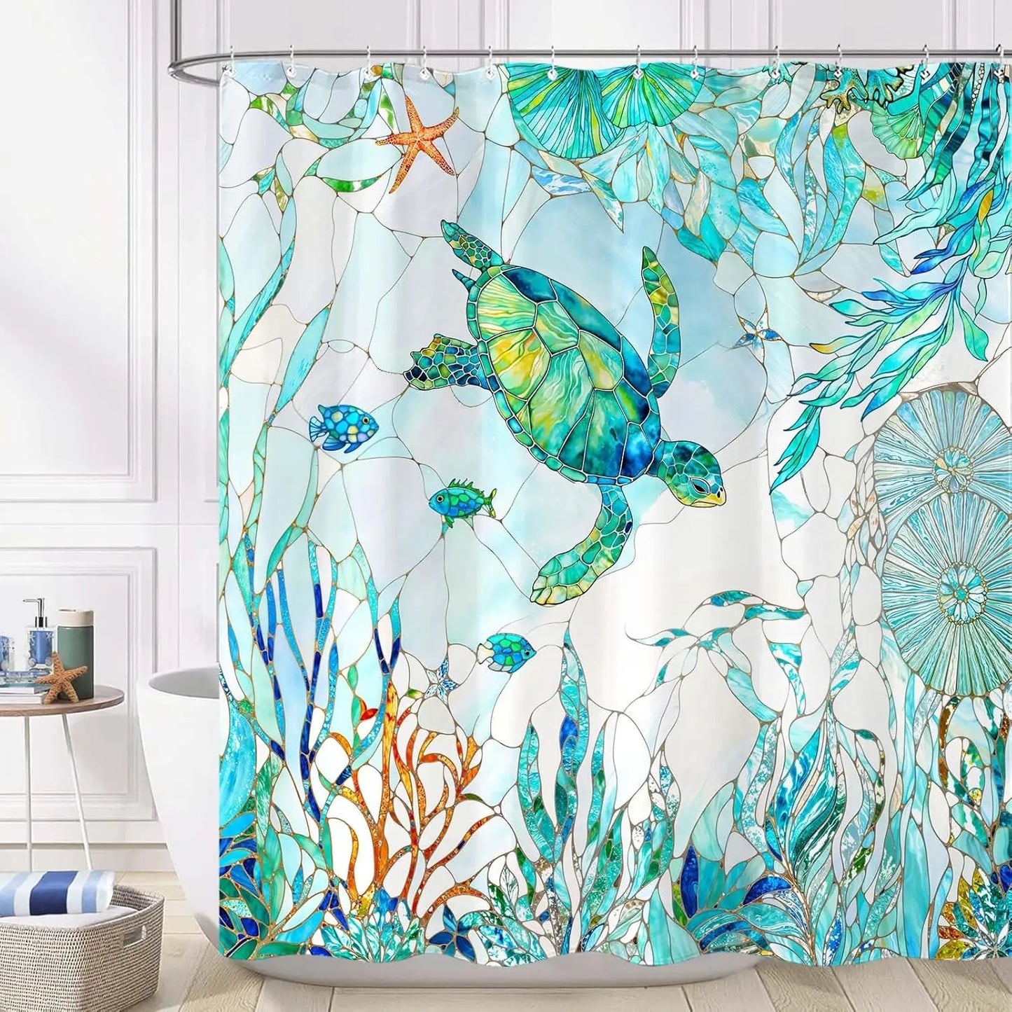 Colorful tree flower shower curtain fabric bathroom decoration with 12 hooks 180x 180cm bathtub shower curtain