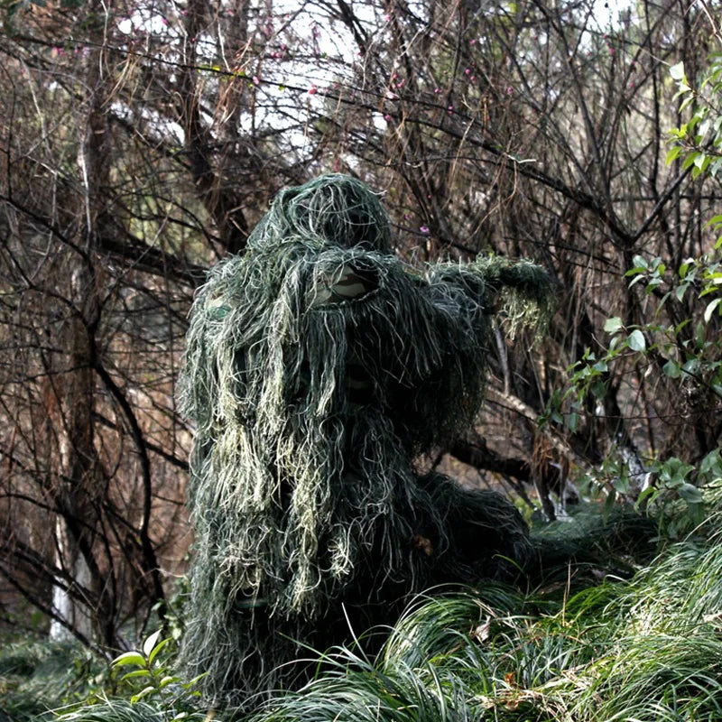 Camouflage Clothing 3D Withered Grass Ghillie Suit 5 PCS Sniper Hunting Suit Hunting Clothes Birding Suit