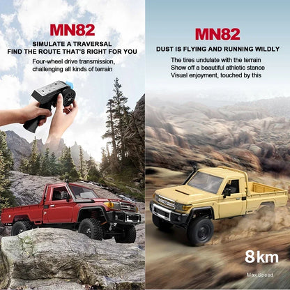 MN82 4WD RC Off-road Vehicle 1/12 LC79 Pickup Climbing Car with LED Lights Full Size Simulation RC Climbing Car Boy Toy Car