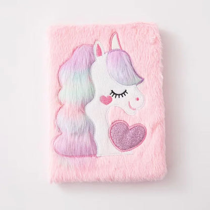 1PC A5 Unicorn Plush Notebook Macaron Girl Heart Diary Student Cartoon Handbook Adhesive Edition