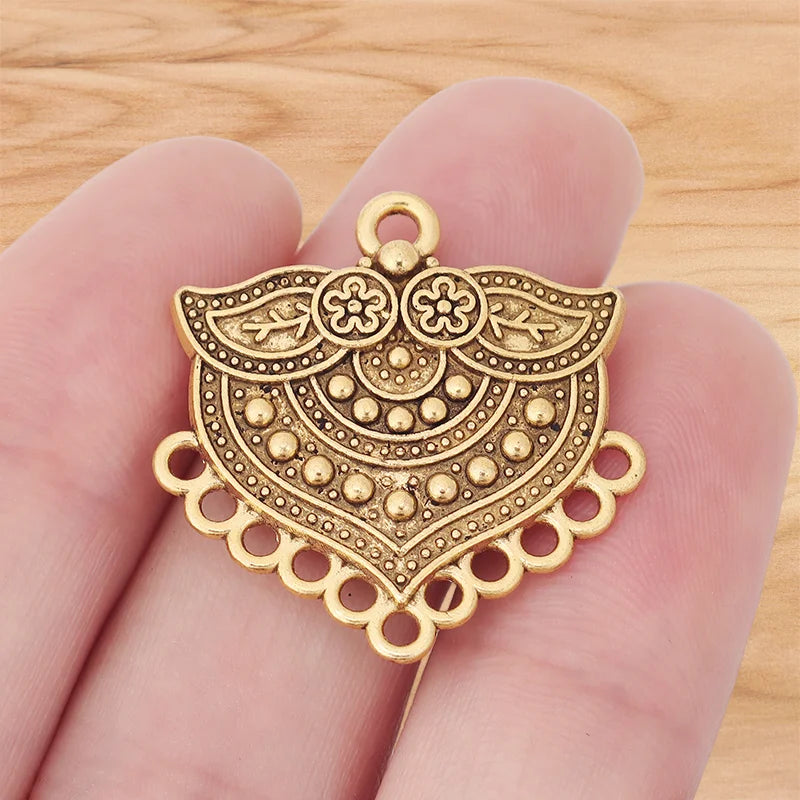 10 Pieces Tibetan Silver Bohemia Boho Water Drop Chandelier Multi Strand Connector Charms Pendants for Earrings Jewellery Making