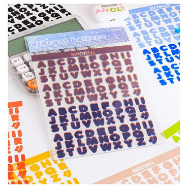2Style 8Pcs/pack vibrant letters waterproof PET cut film handbook stickers English handbook material painting creative stickers