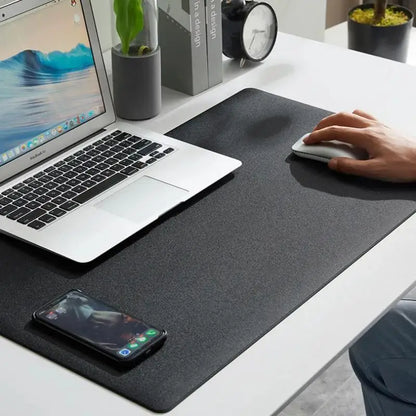 Premium PU Leather Desk Mat Waterproof Office Keyboard Protector with Non-Slip Gaming Mouse Pad Area, Large Workstation Surface