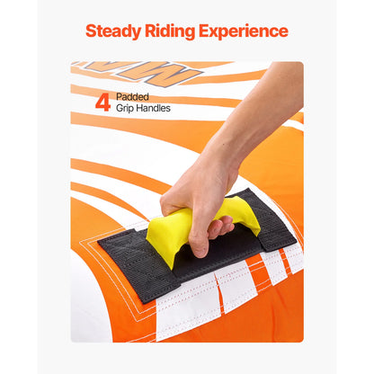 SucceBuy 1-2Riders Towable Tubes for Boating Inflatable Towable Tube for Boat to Pull 340lbs Boat Tubes with Fin for Water Sport
