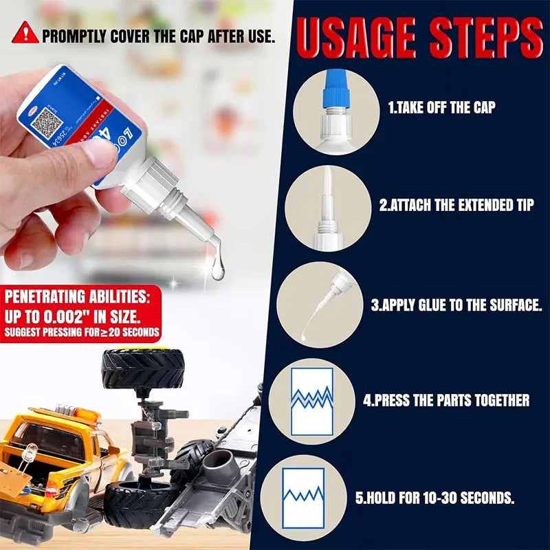 LOOLIFL 406 Instant Glue, Cyanoacrylate, Super Glue, 5 seconds fast drying, for toys crafts shoes paper fast repair,1-3pcs，20ml