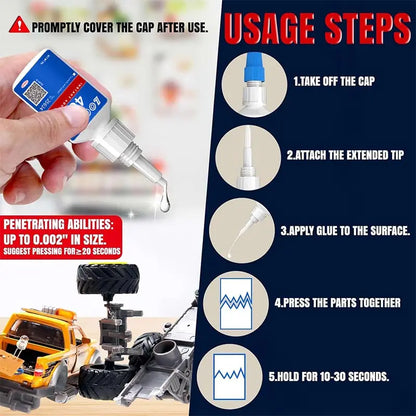 LOOLIFL 406 Instant Glue, Cyanoacrylate, Super Glue, 5 seconds fast drying, for toys crafts shoes paper fast repair,1-3pcs，20ml