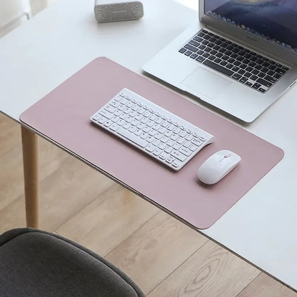 Premium PU Leather Desk Mat Waterproof Office Keyboard Protector with Non-Slip Gaming Mouse Pad Area, Large Workstation Surface