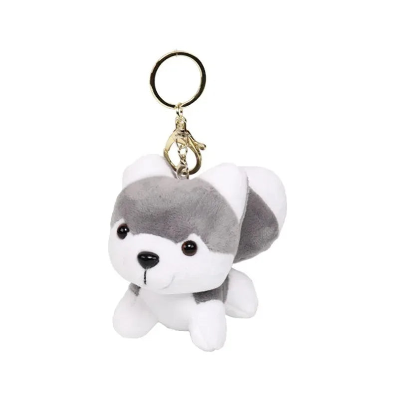 10CM Kawaii Puppy Stuffed Plush Toys Cute Simulation Husky Dog Mini Teddy Dog Plush Husky Dolls Bag Pendant Keychain Kids Gifts