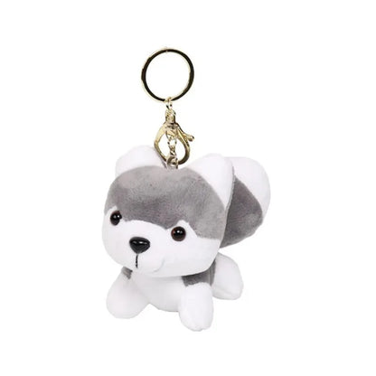 10CM Kawaii Puppy Stuffed Plush Toys Cute Simulation Husky Dog Mini Teddy Dog Plush Husky Dolls Bag Pendant Keychain Kids Gifts