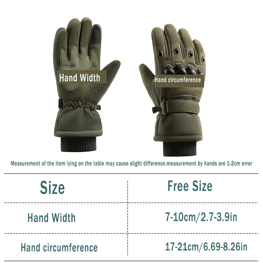 1Pair ColdProof Winter Gloves,Motorcycle Touchscreen Outdoor Hunting Protection Mountaineering Skiing Full Finger Gloves