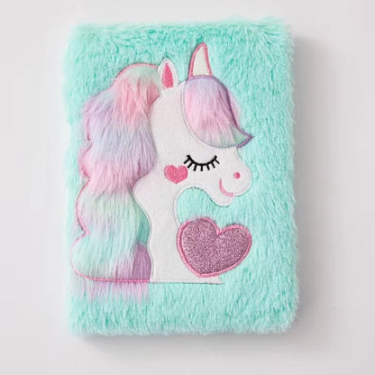 1PC A5 Unicorn Plush Notebook Macaron Girl Heart Diary Student Cartoon Handbook Adhesive Edition