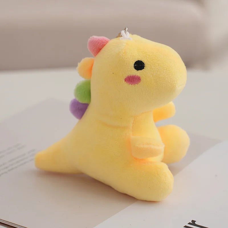12CM Plush Dinosaur Cartoon Animal Toy Dinosaur Baby Keyring Handbag Pendant Children's Gift Creative Plush Toy Ornaments
