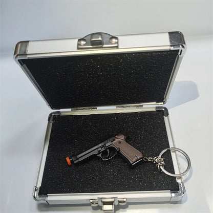 Alloy 1:4 92F Pistol Portable Toy Gun Model Detachable Keychain Fidget Toy for Boy Collection Adults Christmas Xmas Gift