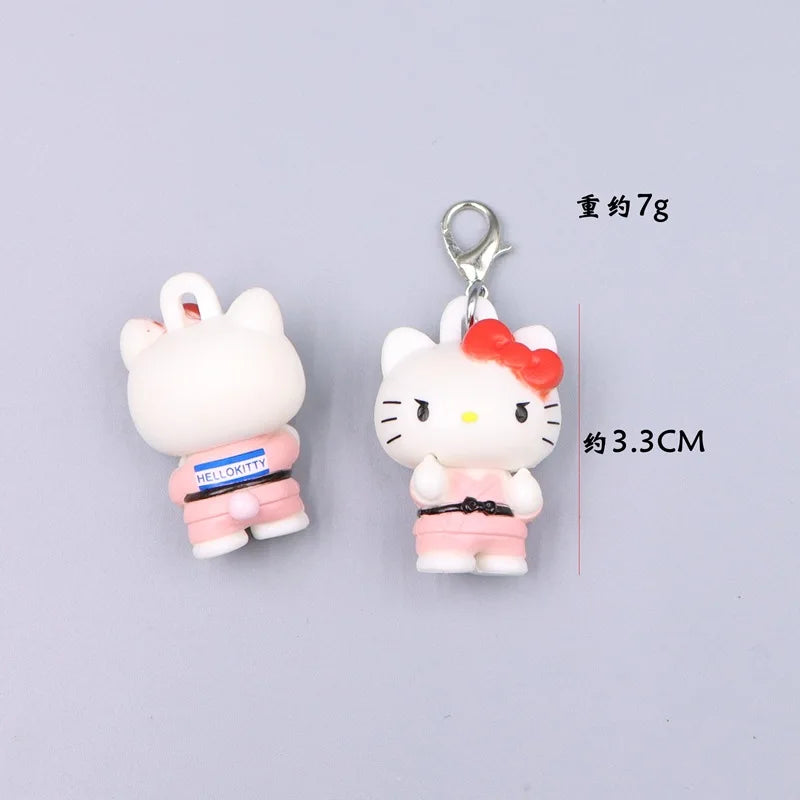 Kawaii Hello Kitty Toy Cute Anime Cat Keychain Backpack Phone Case Decoration Cartoon Festival Gift Women Accessories Wholesale