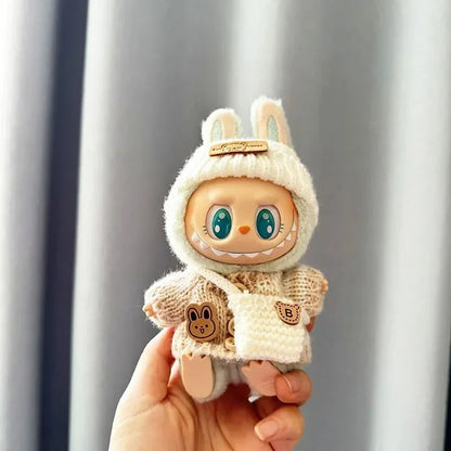 Labubu 3.0 Big into Energy Series Clothes  Labubu Bear Sweater Flanged hat Set Combining fashion & cuteness Labubu Ropa[no doll]