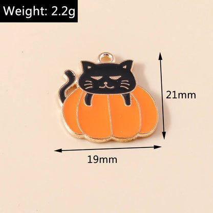 Leslie Mix 10/20/30pcs Halloween Charm Pumpkin Ghost Spider Bat Pendant for diy Earring Necklace Jewelry Making Accessories