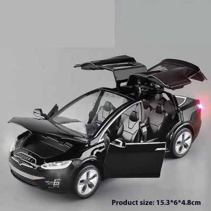 1:32 Model 3 Model X Alloy Diecast Metal Model Car Sound & Light Mini GT Miniature Collections Decorative Ornaments Gifts Friend