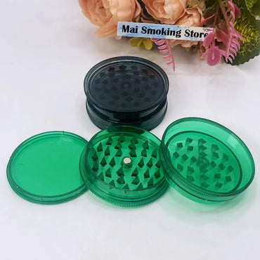 40/60mm Plastic Herb Grinder 3-layer Manual Spice Salt Mill Pepper Mortar Pestle Tobacco Raw Grass Grinder Cigarette Smoke Tool