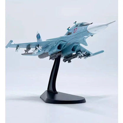 Diecast 1:100 Proportional Russian Su-34 SU34 Simulation Military Fighter Alloy Finished Airplane Model Aviation Plane for Boys