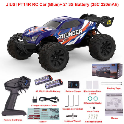JIUSI PT14R MT14R 1/14 4WD RC Car 80km/h Brushless 2.4G Remote Control Racing Car High Speed Off-road RC Truck 3S 35C 2200mAh