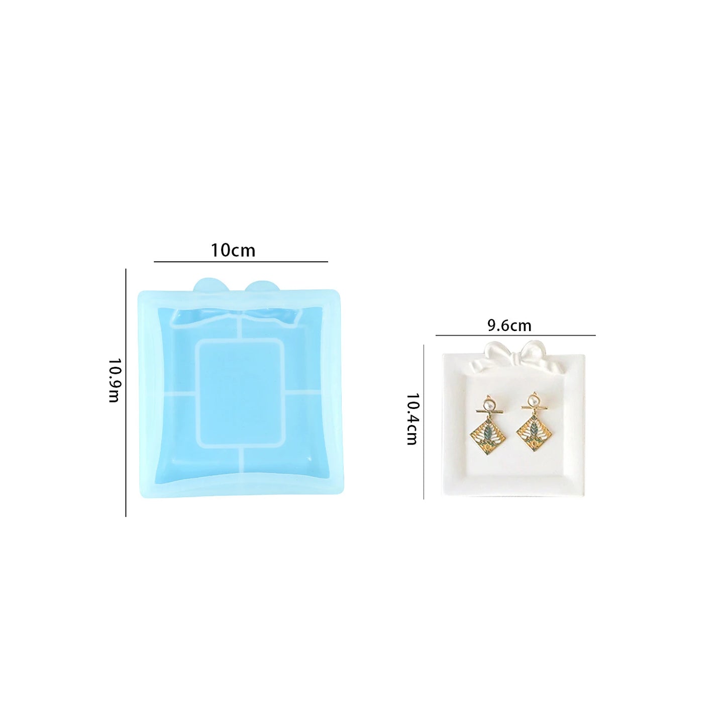 DIY Bow Bubble Tray Coaster Silicone Mold Plaster Epoxy Concrete Cement Mould Handicrafts Gift Jewelry Storage Tray Home Decor