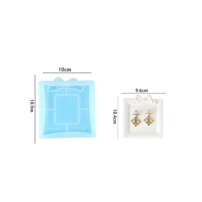 DIY Bow Bubble Tray Coaster Silicone Mold Plaster Epoxy Concrete Cement Mould Handicrafts Gift Jewelry Storage Tray Home Decor