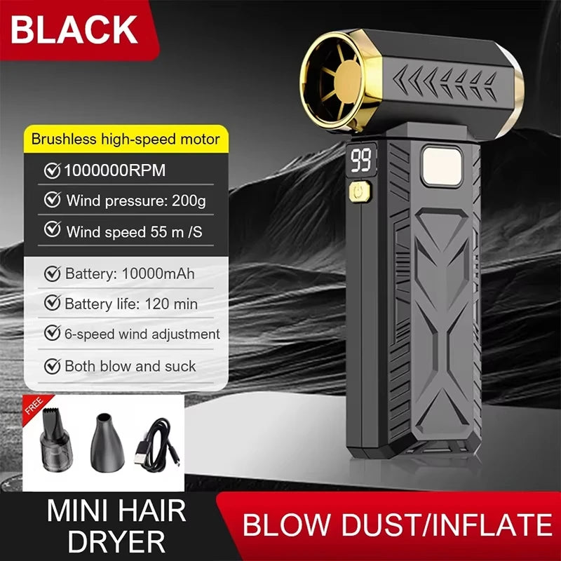 Midea Violent Fan 1000000RPM 2in1 Super Powerful Air Blower Vacuum Blowing Suction For Dust Cleaner Brushless Turbo Strong Wind