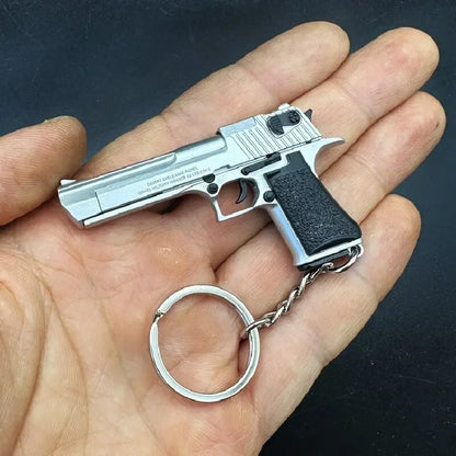 Desert Eagle Keychain Pendant 1:4 Size Proportional Model Detachable High Quality Alloy Keychain Ornament Holiday Birthday Gift